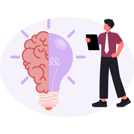 Garçon voyant l'innovation éducative  Illustration
