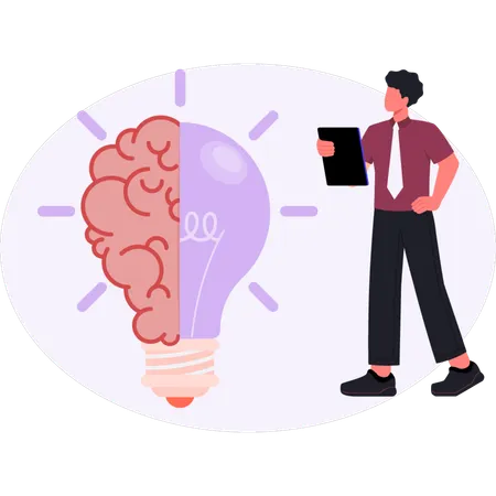 Garçon voyant l'innovation éducative  Illustration