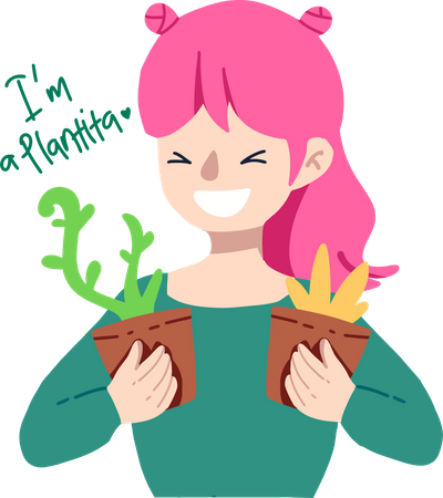 Gardener holding Plant Illustration