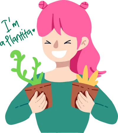 Gardener holding Plant Illustration