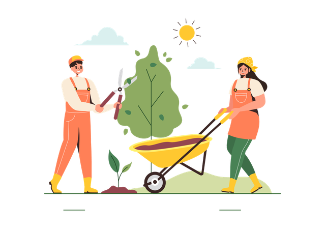 Gardener Job  Illustration