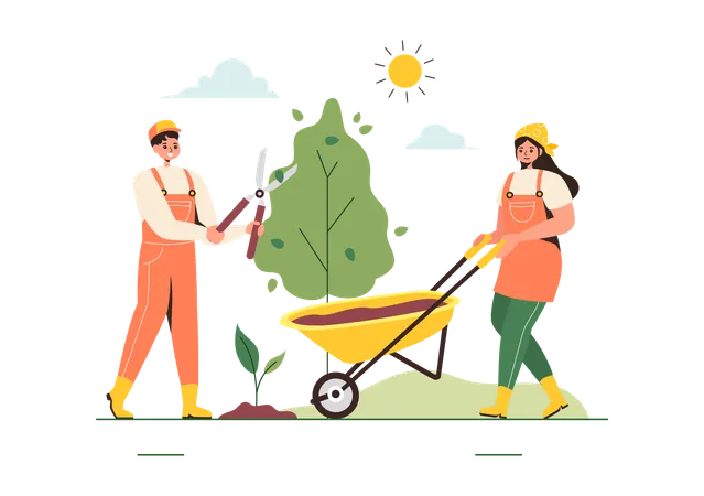 Gardener Job  Illustration