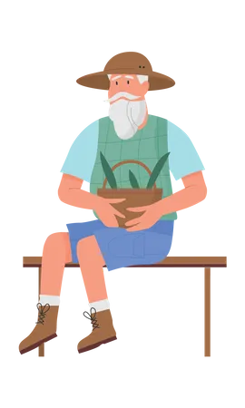 Gardener man poses14  Illustration