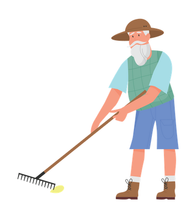 Gardener man poses18  Illustration