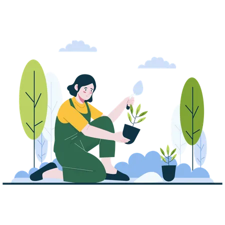 Gardening and Reforestation  Illustration