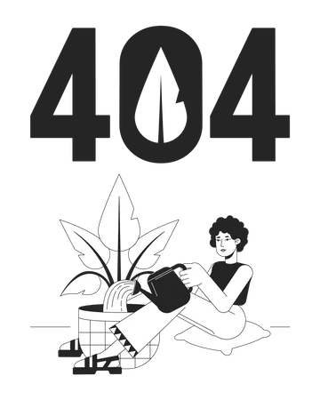 Gardening houseplant 404 flash message  Illustration