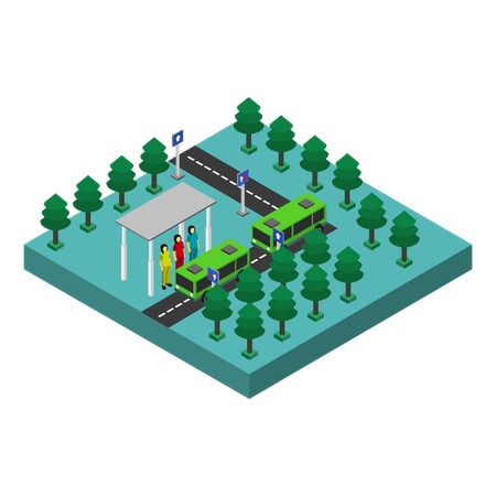 Station de bus  Illustration