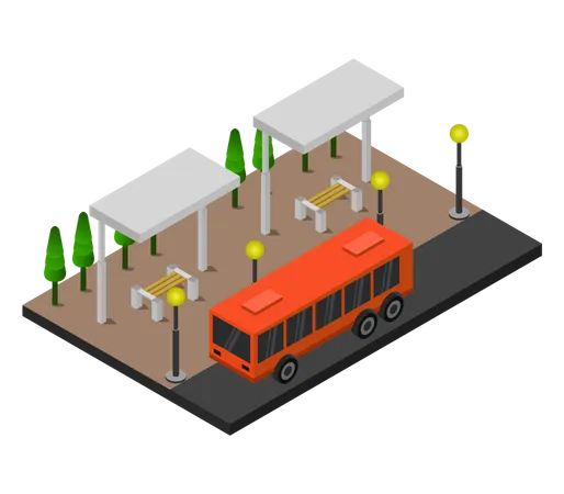 Station de bus  Illustration