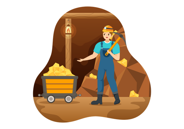 Mineradores de ouro  Ilustração