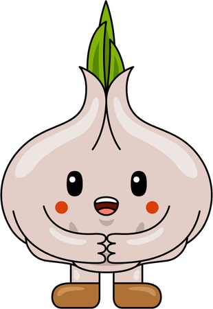 Garlic Mascot Character  Illustration