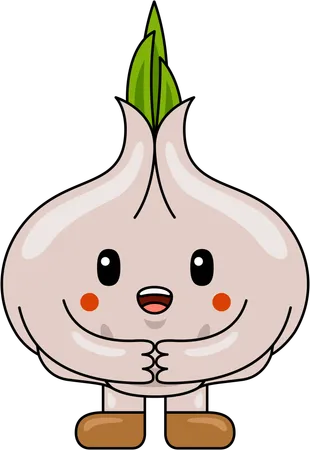 Garlic Mascot Character  Illustration