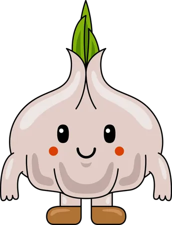 Garlic Mascot  Illustration