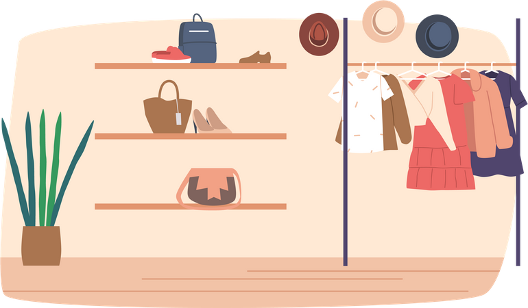 Garment Store Interior  Illustration