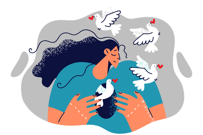 Garota apaixonada  Ilustração