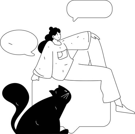 Garota conversando on-line  Ilustração