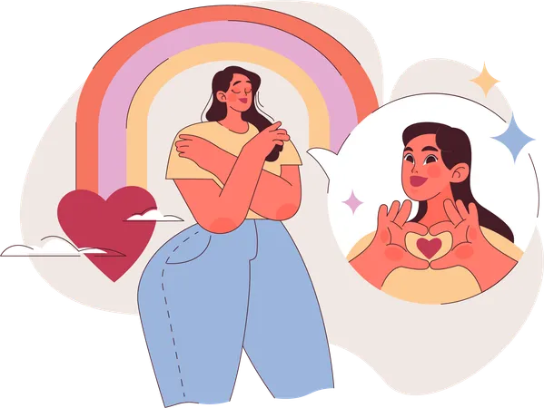 Garota com amor próprio  Ilustração