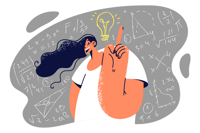 Garota com ideia  Ilustração