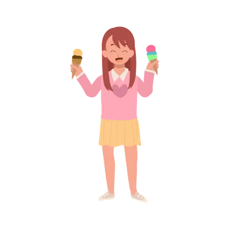Menina com sorvete  Ilustração
