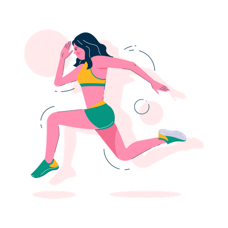 Garota correndo  Ilustração