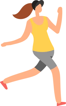 Garota correndo na maratona  Ilustração