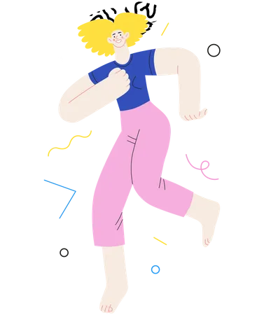 Menina dançando de felicidade  Ilustração