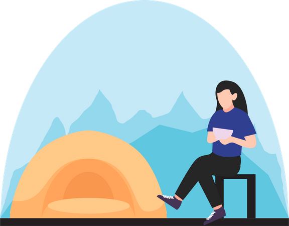 Garota de férias  Ilustração