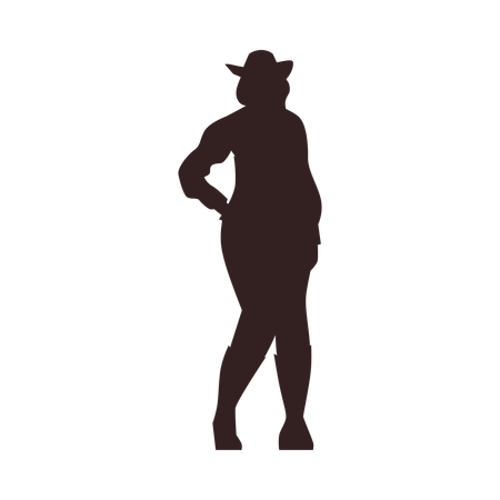 Garota de rodeio do oeste americano  Ilustração