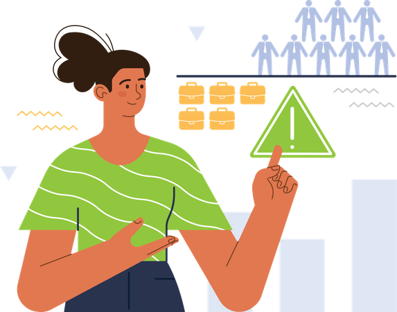 Garota encontra emprego enquanto recebe aviso de emprego  Ilustração