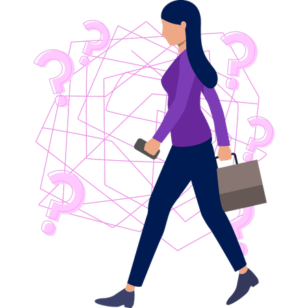 Empresária andando com problema  Ilustração