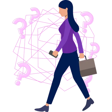 Empresária andando com problema  Ilustração