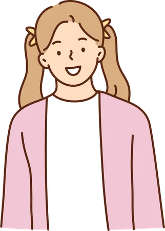 A menina está sorrindo  Ilustração