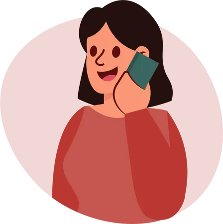 Garota falando ao telefone  Ilustração