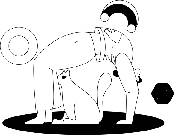 Garota viciada em fitness fazendo ioga suavemente  Ilustração