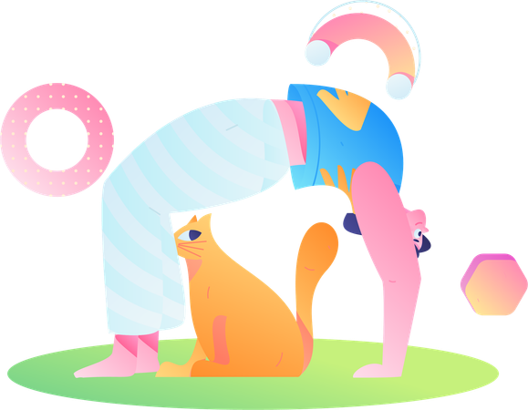 Garota fazendo Chakrasana  Ilustração