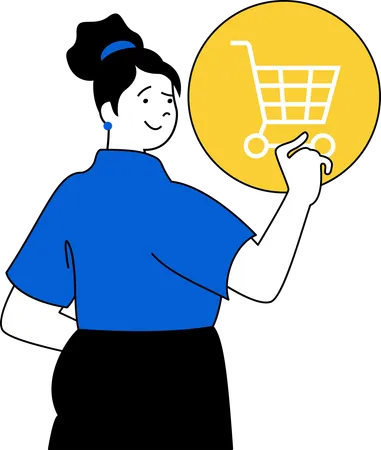 Garota fazendo compras on-line  Ilustração