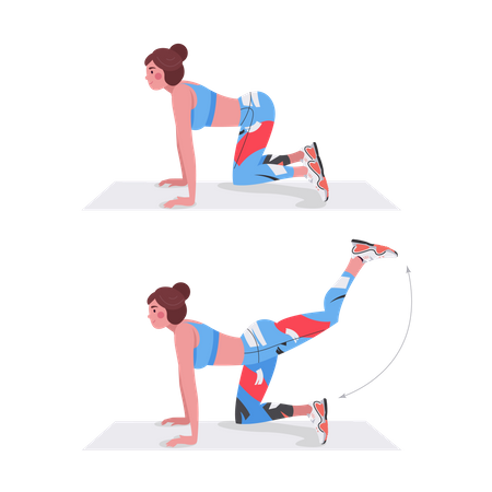 Menina fazendo exercício de perna  Ilustração