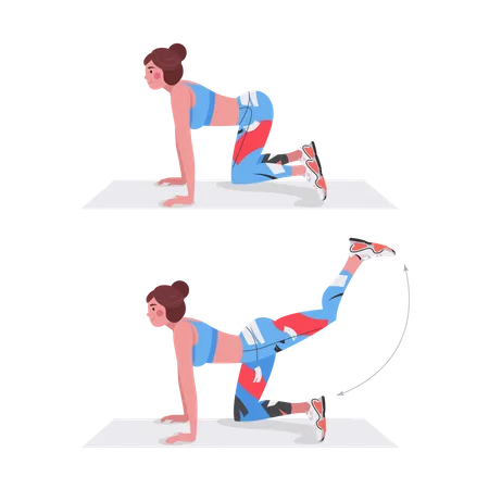 Menina fazendo exercício de perna  Ilustração