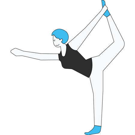Garota fazendo exercícios de ioga  Ilustração