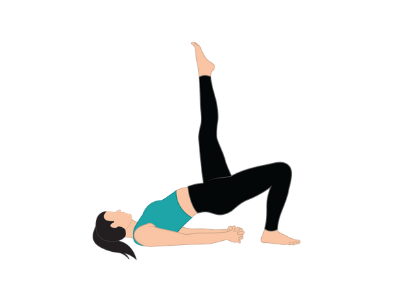 Garota fazendo exercícios de ioga  Ilustração