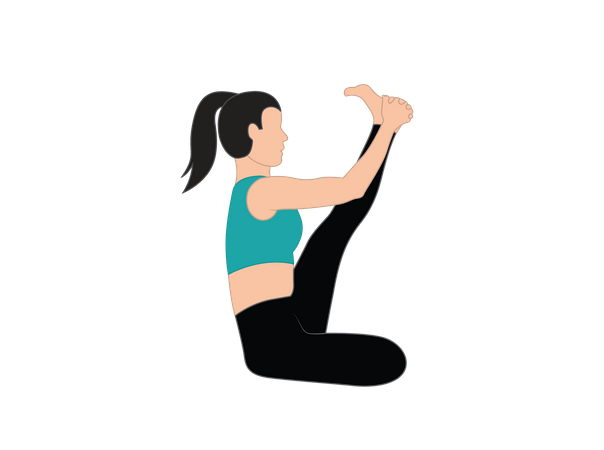 Garota fazendo exercício de ioga matinal  Ilustração