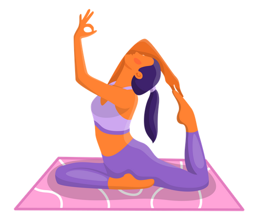 Garota fazendo ioga  Ilustração