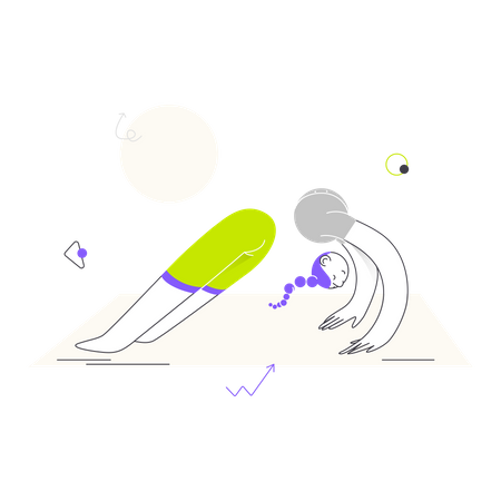 Garota fazendo ioga  Ilustração