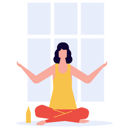 Garota fazendo meditação  Illustration