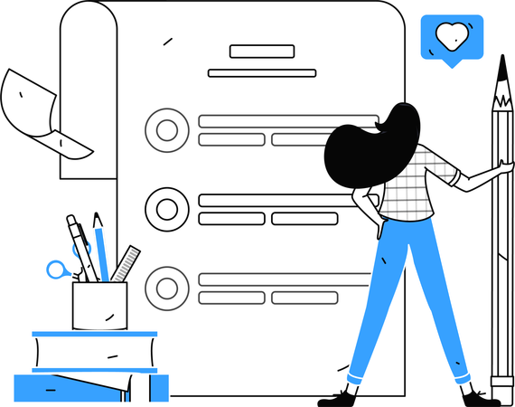 Garota fazendo agenda de negócios  Ilustração