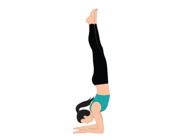 Garota fazendo Pincha Mayurasana  Ilustração