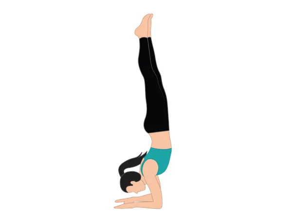 Garota fazendo Pincha Mayurasana  Ilustração