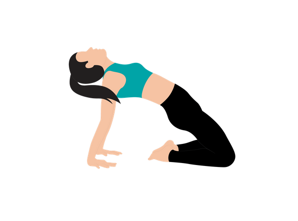 Garota fazendo pose de ioga  Ilustração