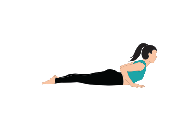 Menina fazendo salamba bhujangasana  Ilustração