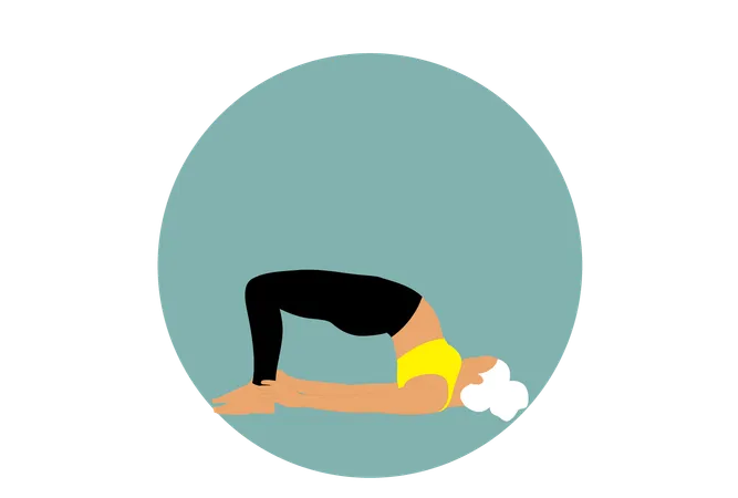 Garota fazendo Setu Bandha Sarvangasana  Ilustração