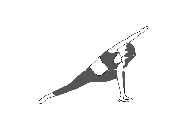 Garota fazendo Utthita Parsvakonasana  Illustration